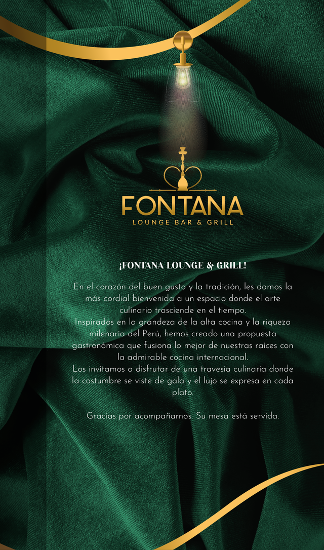 Bienvenidos a Fontana · página 1: diseño, fotografías y precios de la carta original