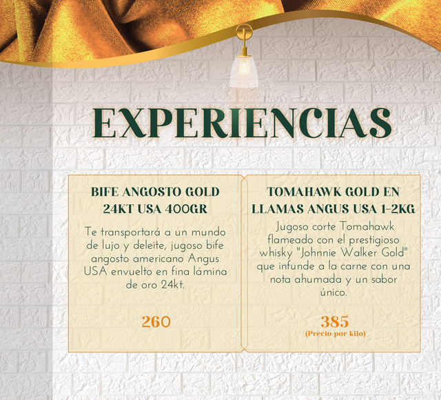 Experiencias · página 7: diseño, fotografías y precios de la carta original