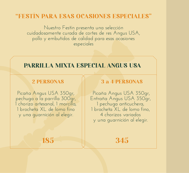 Parrilla mixta especial · página 8: diseño, fotografías y precios de la carta original